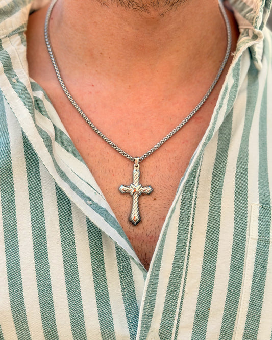 Silver cross necklace