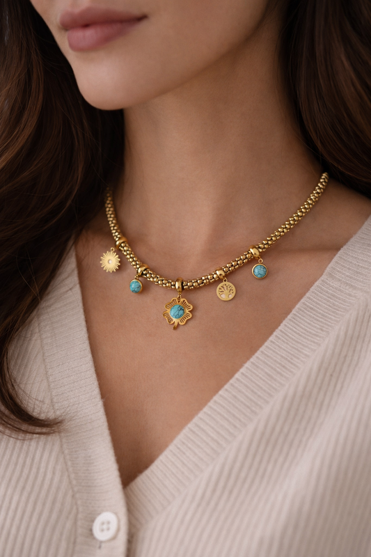 Wildflower charm necklace