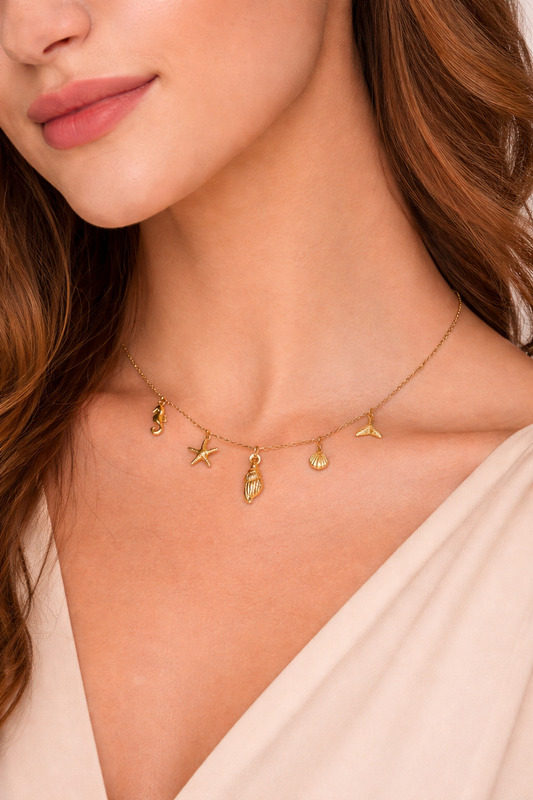 Mermaid charm necklace