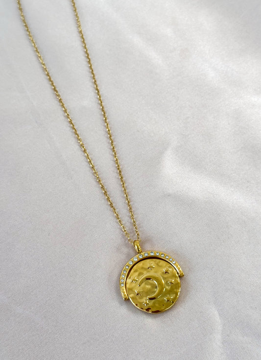 Sun and moon crystal pendant