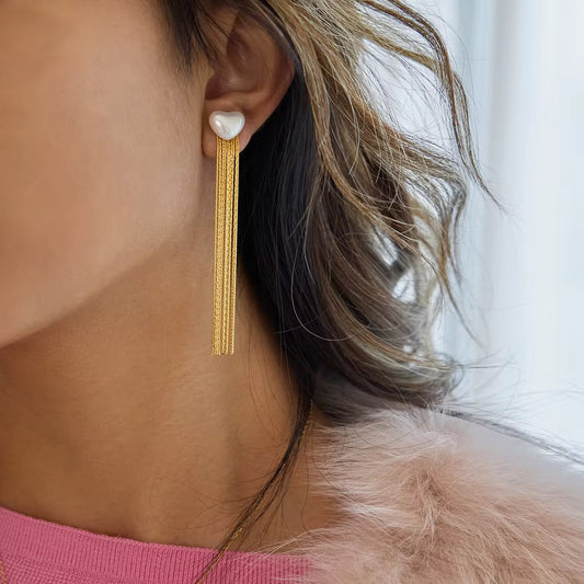 Sweetheart tassel earrings