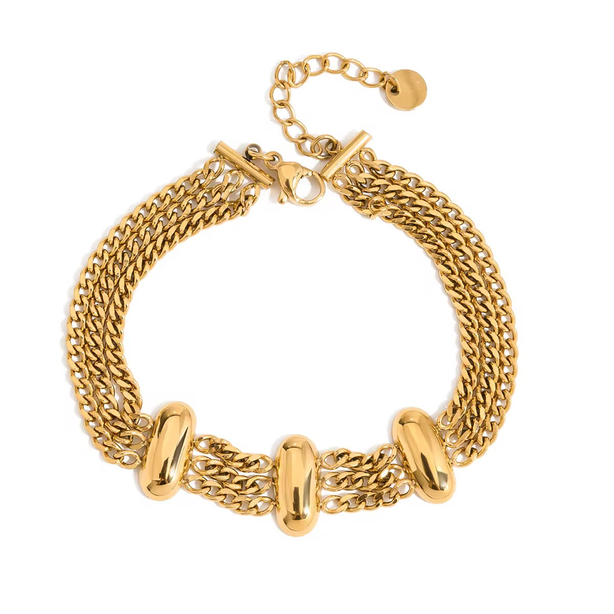 Bold triple link bracelet