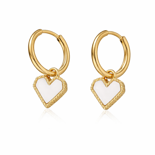 Love heart charm earrings