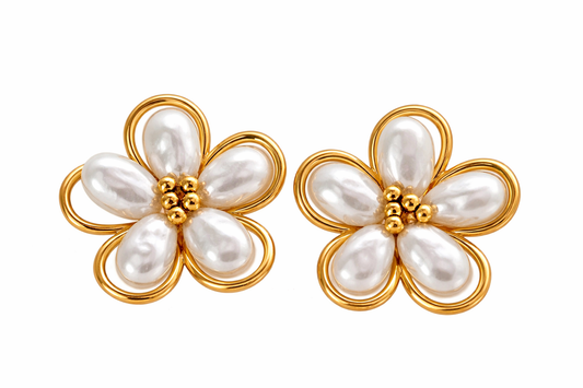 Pearl blossom earrings