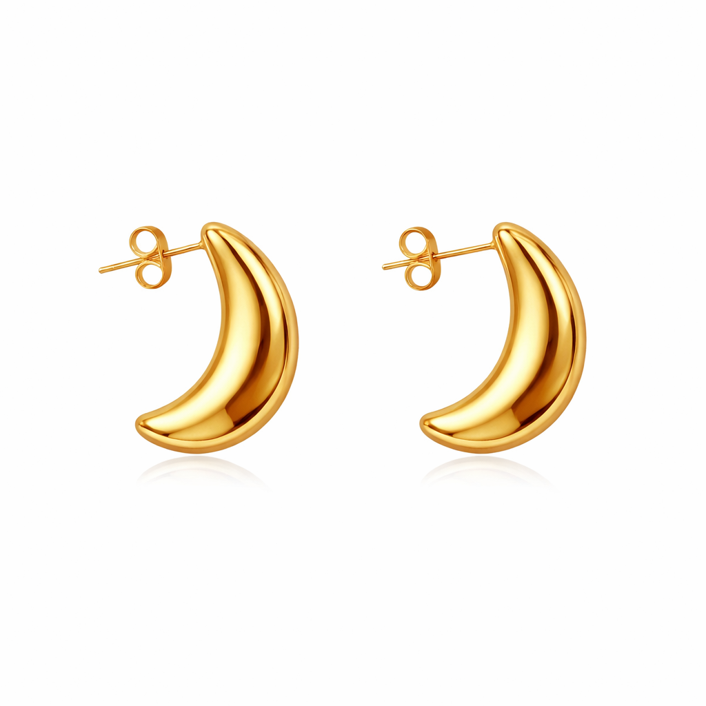 Moonlit gold studs