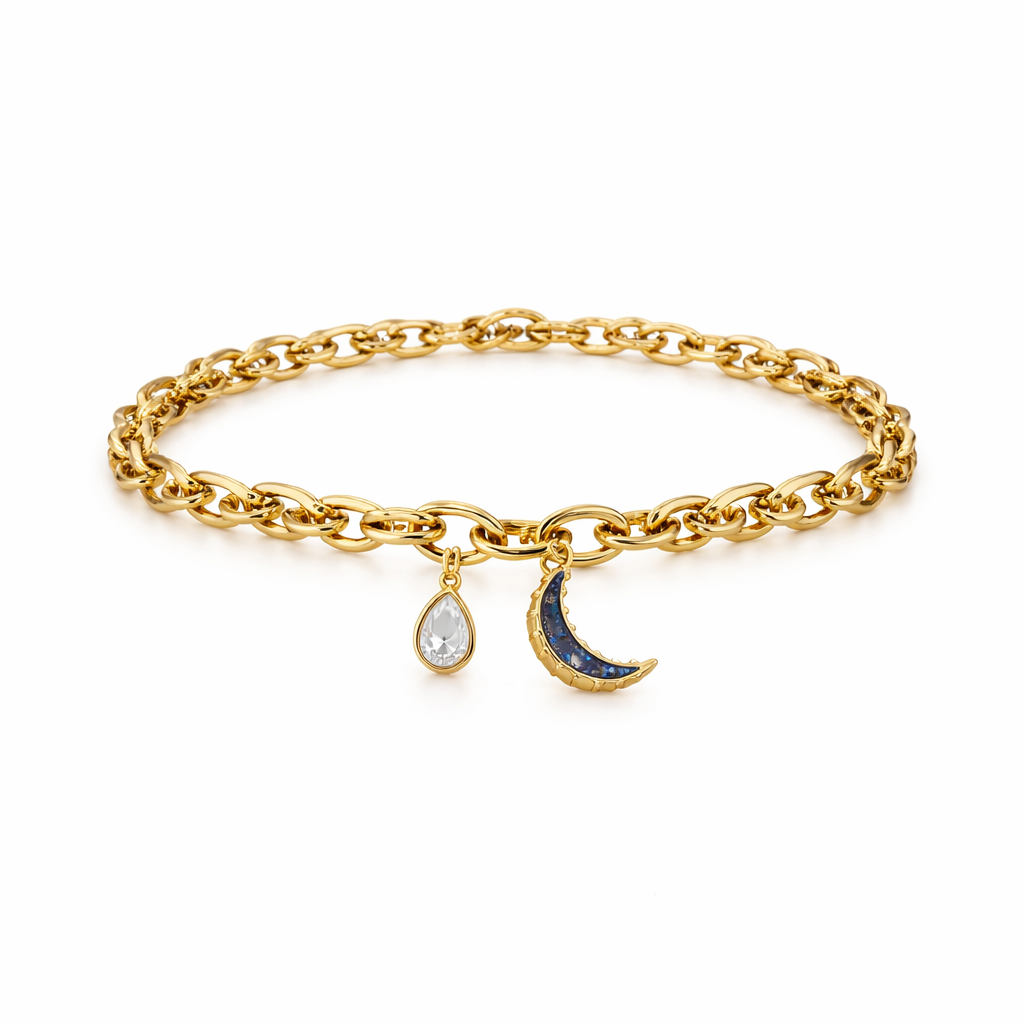 Moon fall charm bracelet