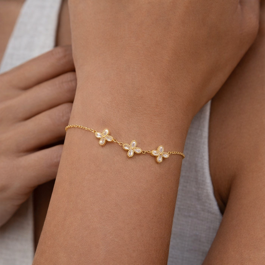 Crystal petal bracelet