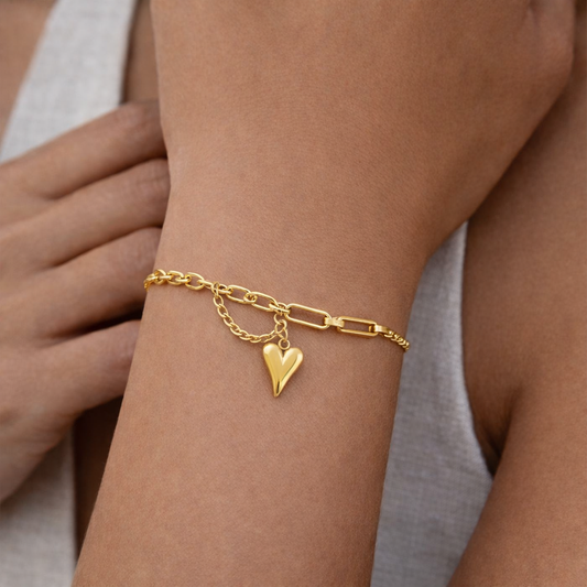 Heart link bracelet