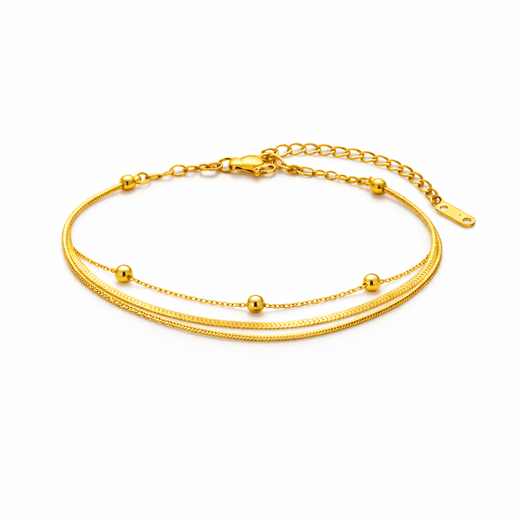 Dainty ball chain anklet