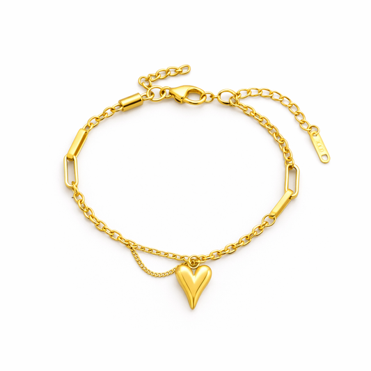 Heart link bracelet