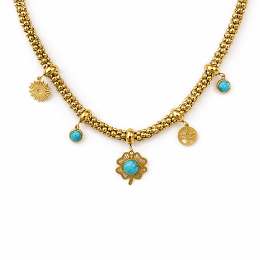 Wildflower charm necklace