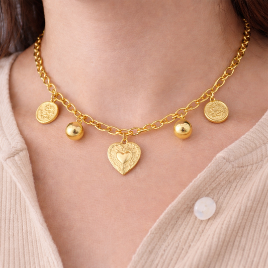 Chunky heart drip necklace