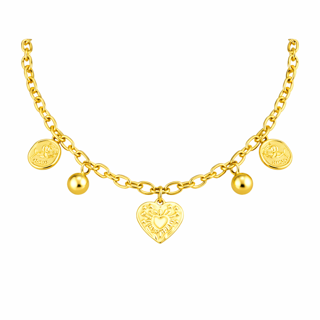 Chunky heart drip necklace