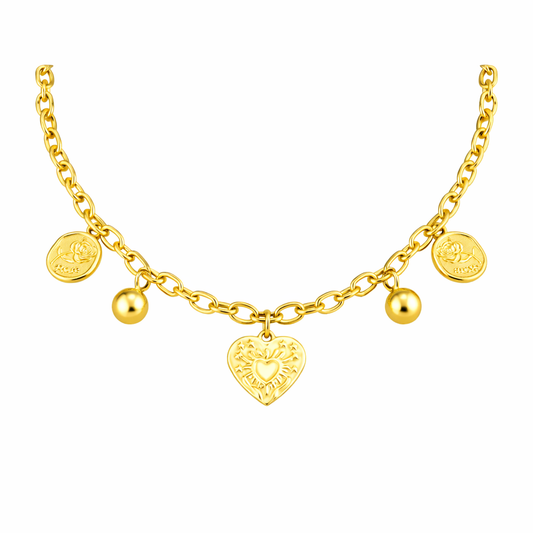 Chunky heart drip necklace