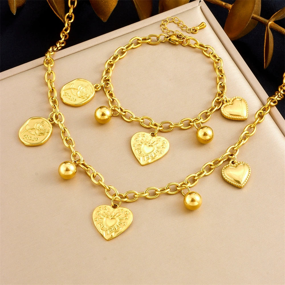 Chunky heart drip necklace