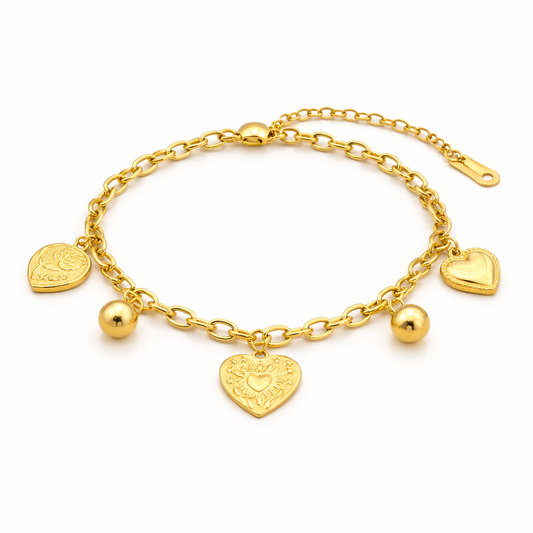 Chunky heart drip bracelet