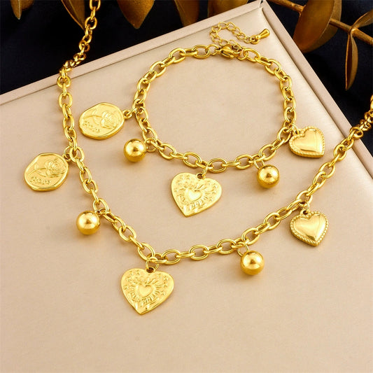 Chunky heart drip bracelet