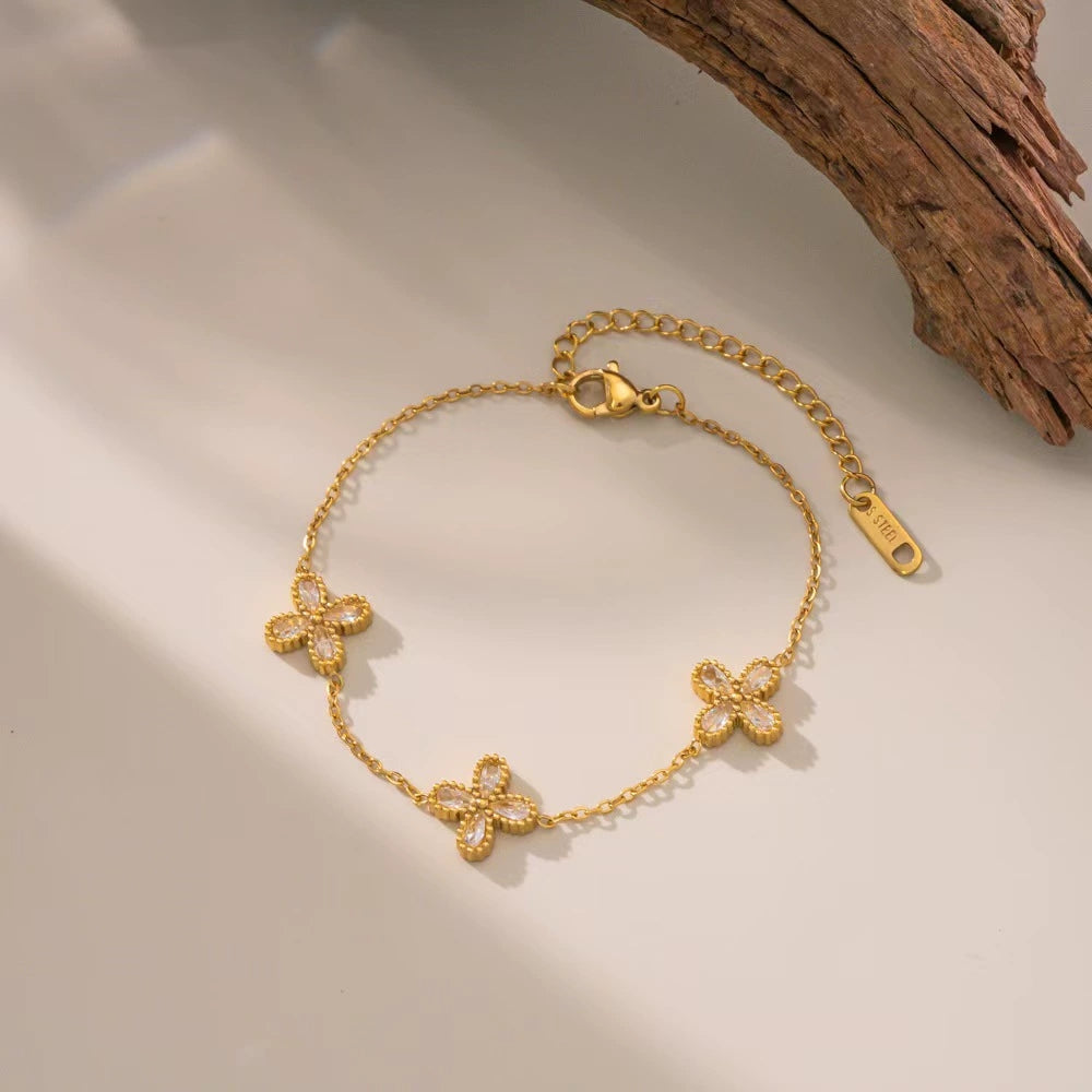 Crystal petal bracelet