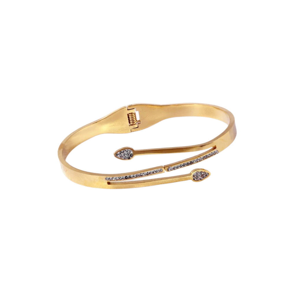 Crystal twin bar bangle