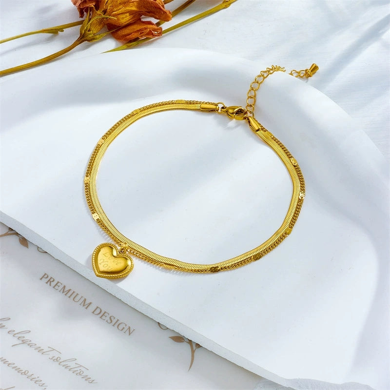 Eternal love double chain necklace