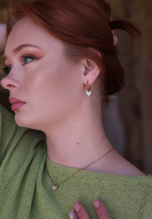 Love heart charm earrings