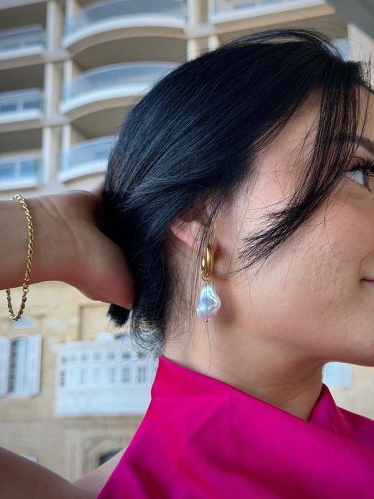 Opaline drop hoops