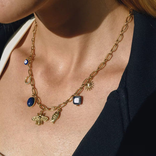 Honeybee lucky charm necklace