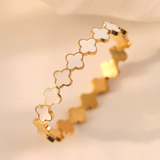 Ivory clover harmony bangle