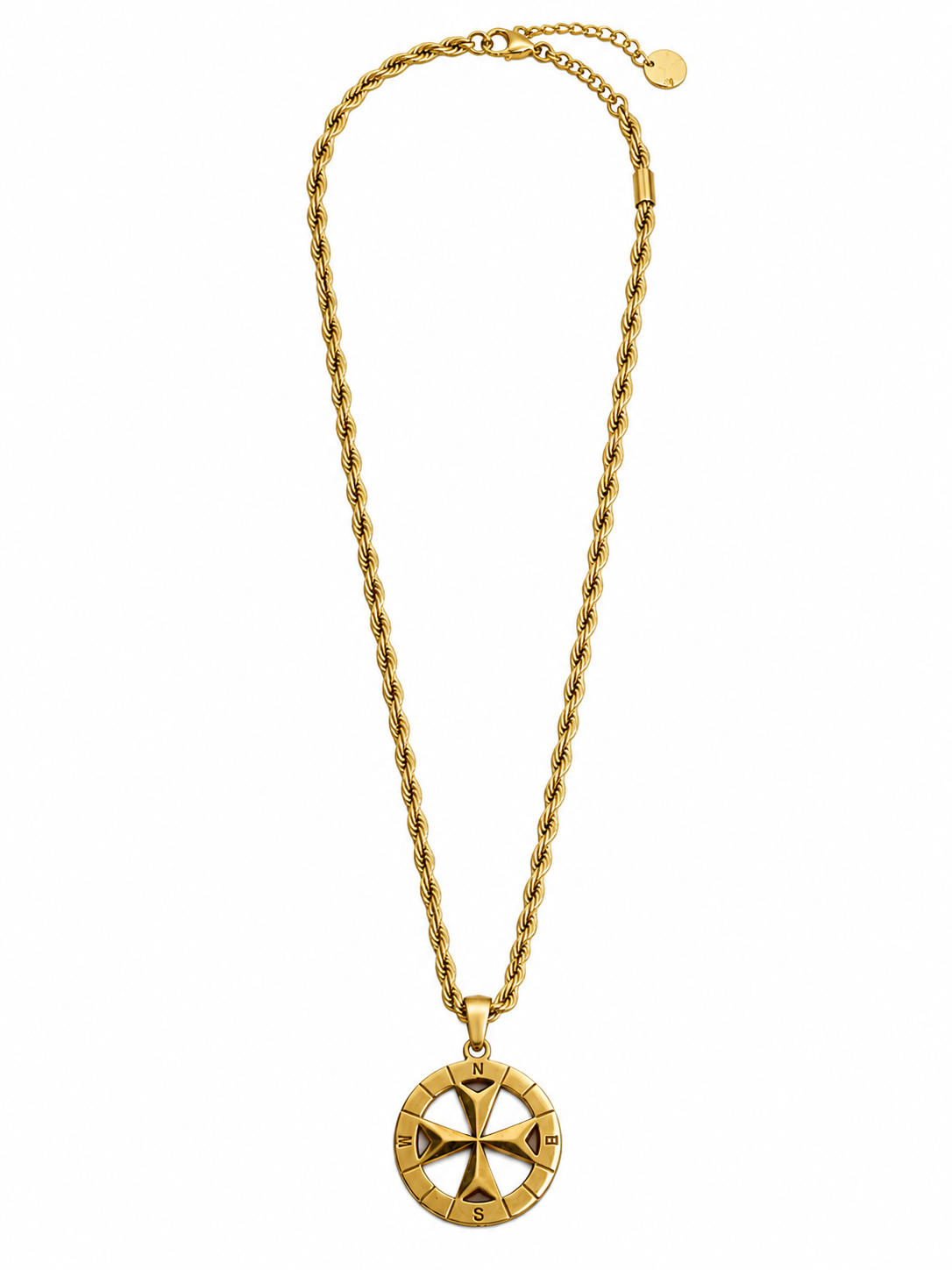 Maltese cross compass pendant