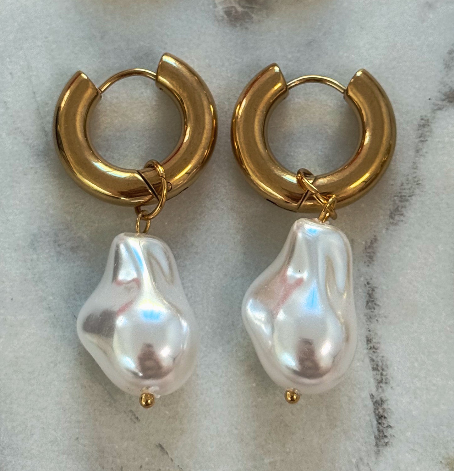 Opaline drop hoops