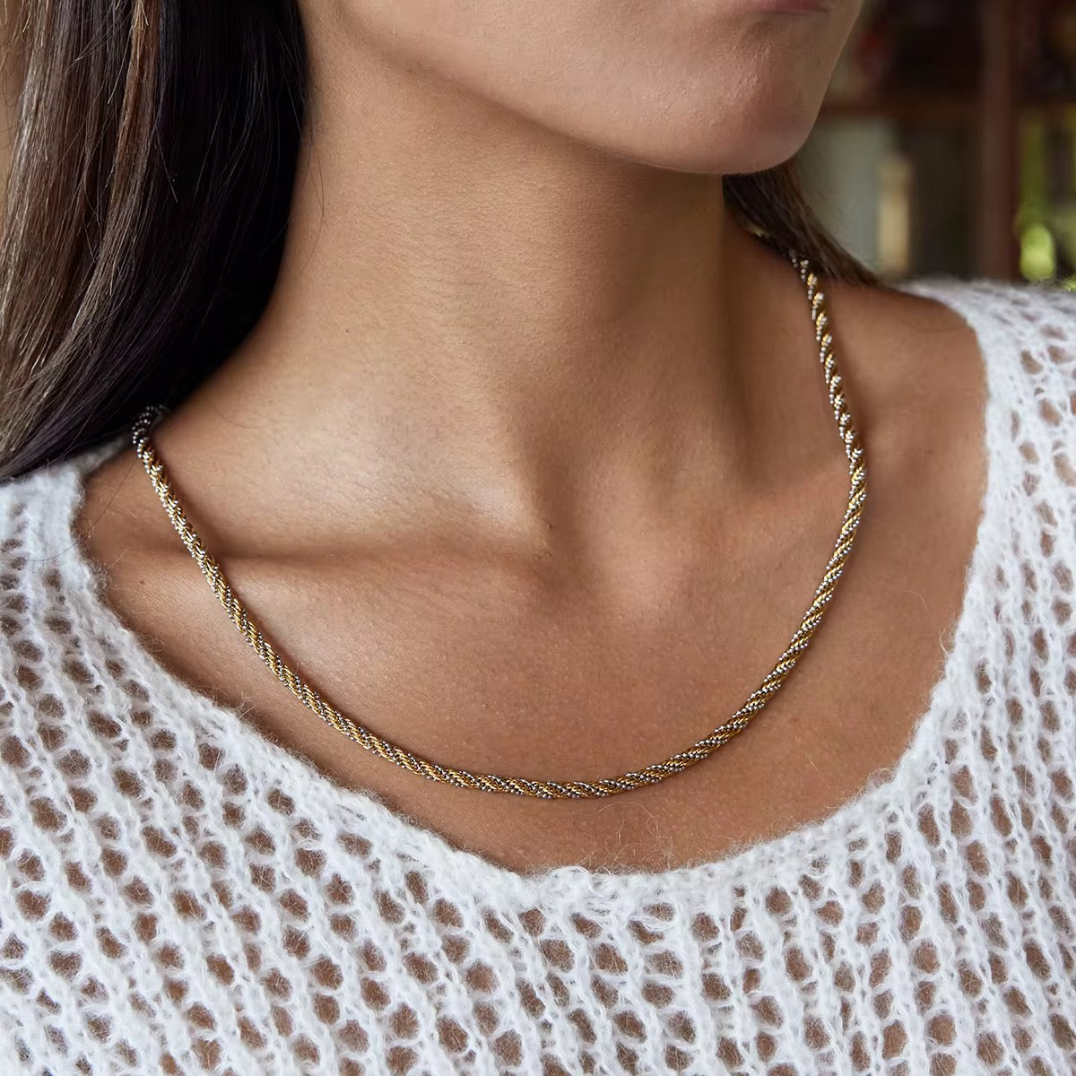Two-tone rope chain