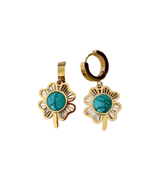 Wildflower charm huggies